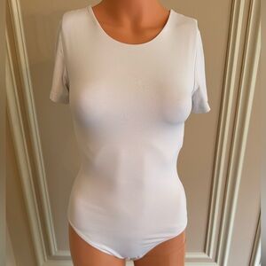Babaton White Crew-Neck Bodysuit Size Small